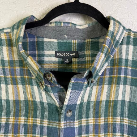 TOAD & CO Shirt XL Airsmyth Lightweight Plaid Flannel Button Down Recycled - Picture 4 of 15
